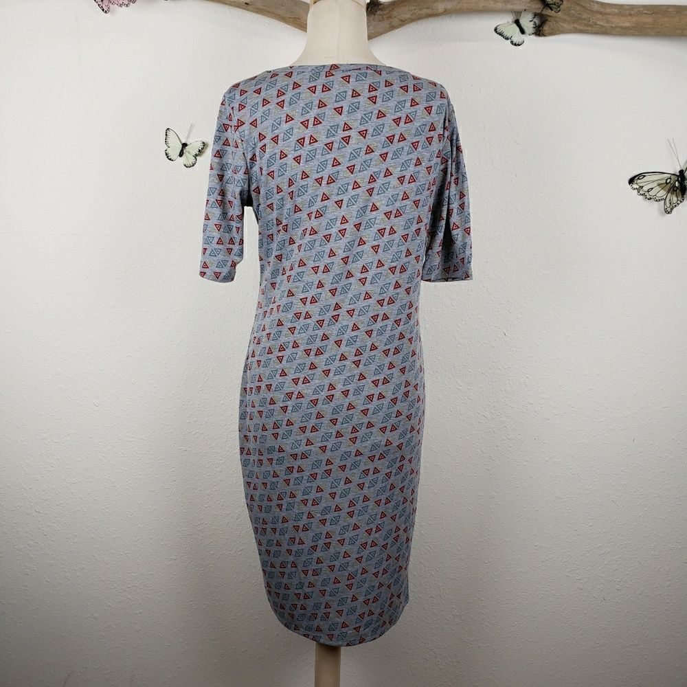Lularoe Julia Gray Multi Coloredtriangles - image 3